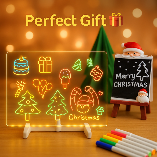 LED Message Board - Night Light + 7 Neon Pens